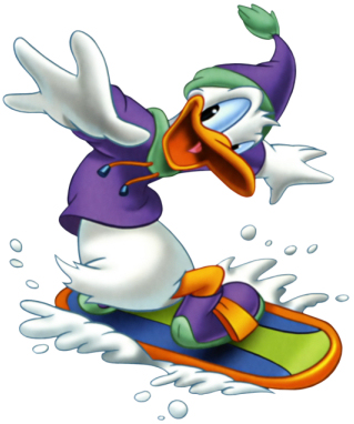 Donald Duck Snowboarding